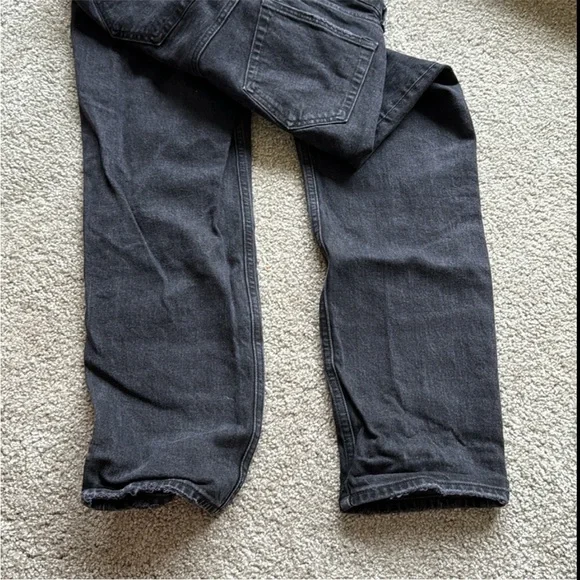 Abercrombie & Fitch The Dad High Rise Curve Love Women's Black Straight Leg Jean - Picture 6 of 7